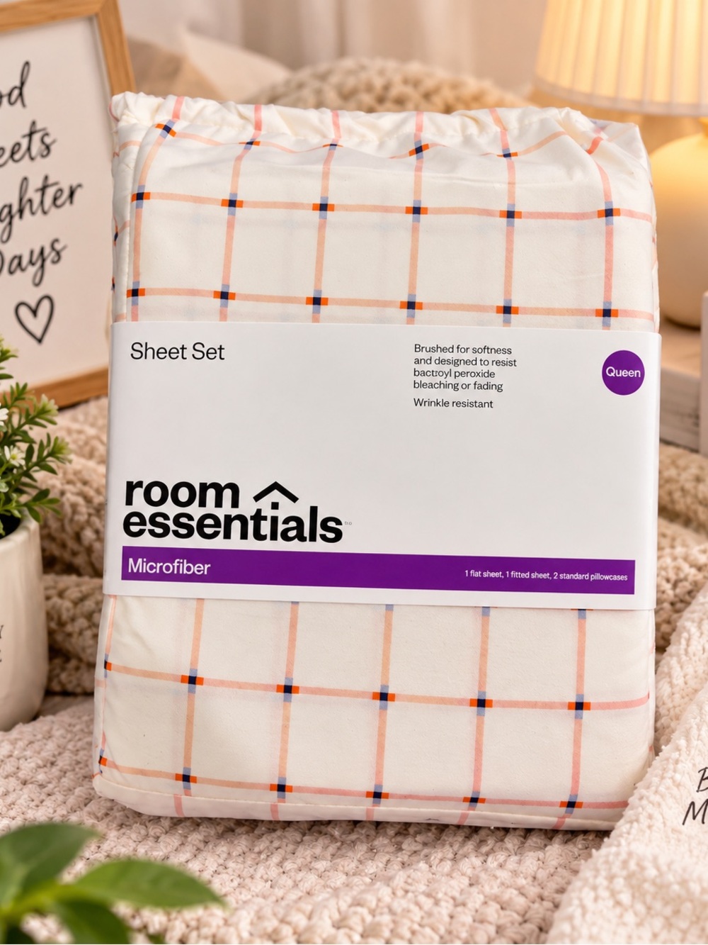 Room Essentials White Microfiber Sheet Set